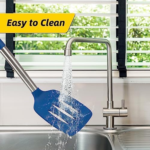 4 Pack Silicone Utensils Set with Stainless Steel Handles