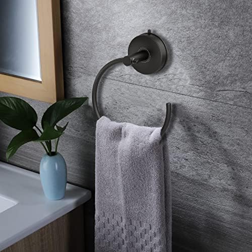 DGYB Matte Black Suction Cup Towel Holder for Bathroom Wall