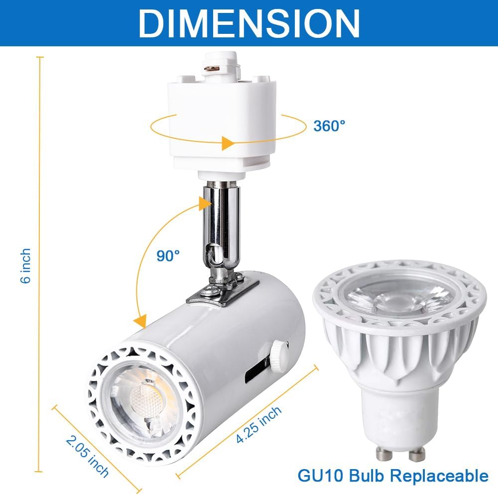 EAGLOD Dimmable 8W LED Track Light Heads - 10 Pack White