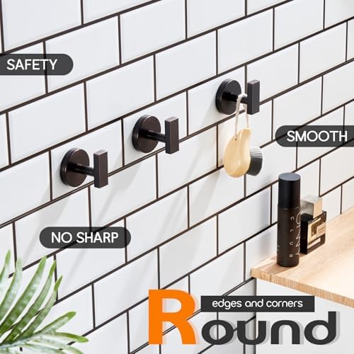 AONEON 3 Pack Oil Rubbed Bronze Towel Hooks