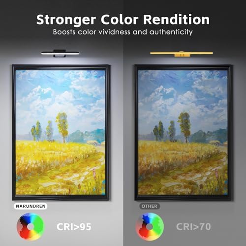 NARUNDREN 2 Pack Dimmable Picture Lights with Remote