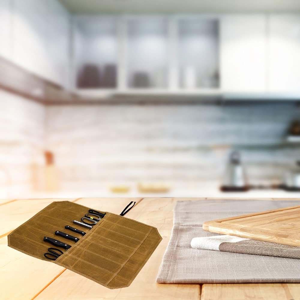 SNOMEL Knife Storage Bags and Rolls with 7 Pockets
