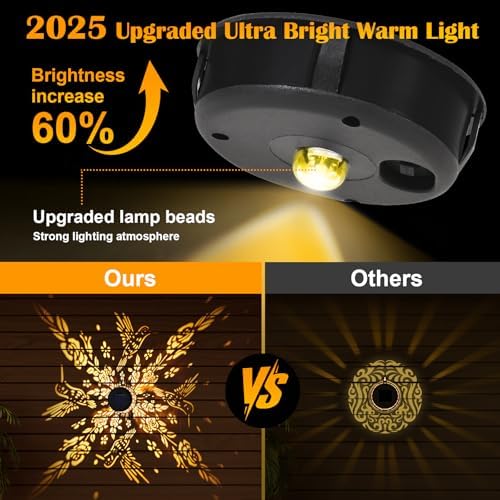 Likiyol 2 Pack Solar Fence Lights Ultra Bright