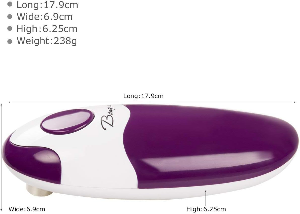 Bangrui Cordless Electric Can Opener with One-touch Switch Purple
