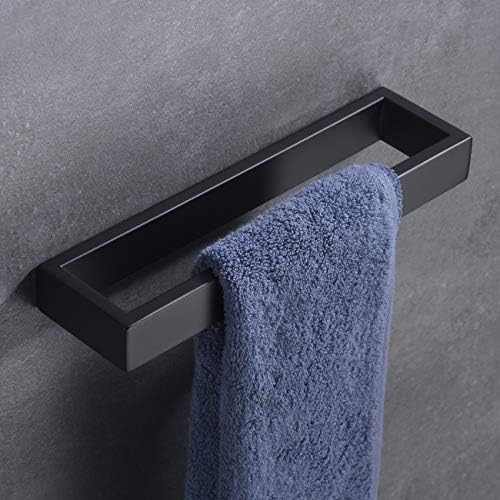 Hoooh Bath Towel Holder Matte Black Stainless Steel