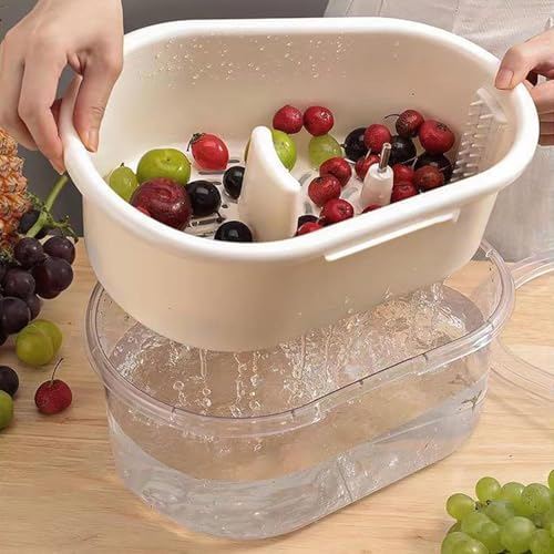 Rogess Fruit Cleaner Spinner with Lid 2025 Efficient Rotary Wash