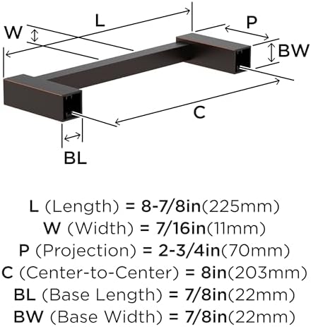 Amerock Monument Oil-Rubbed Bronze 8 Inch Towel Bar