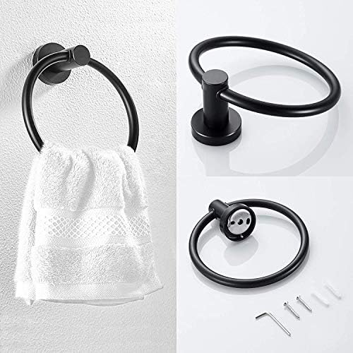 4-Piece Matte Black Bathroom Hardware Set