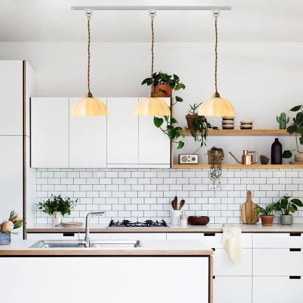 Dimmable Metal Handle Pendant Light 32ft White