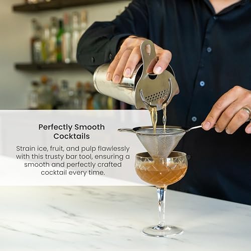 A Bar Above Fine Mesh Cocktail Strainer with Gold Finish