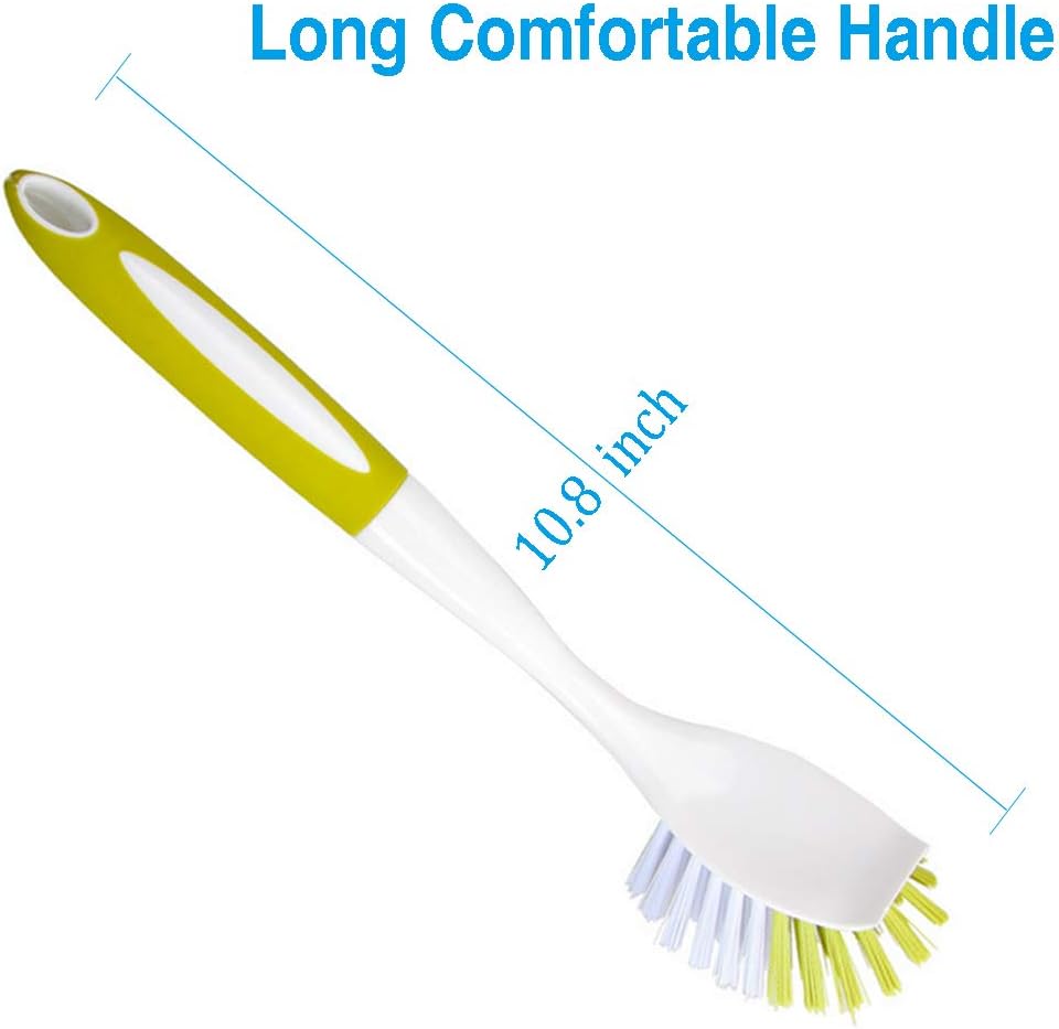 Scrub Brush with Stiff Bristles 2pcs Yellow-Green
