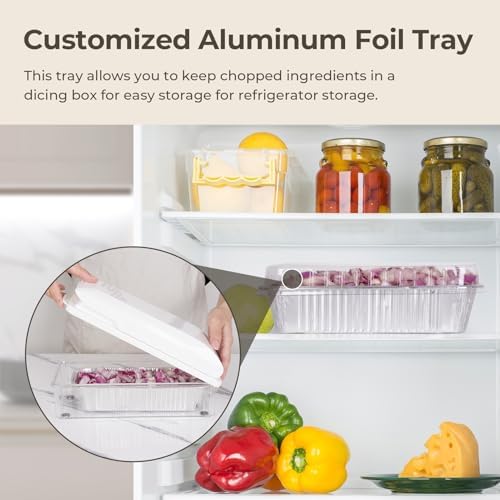 X Home Vegetable Chopper with 2 Blades and 3 Aluminum Pans White