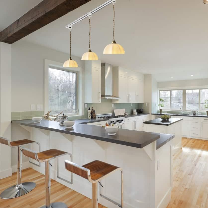 Dimmable Metal Handle Pendant Light 32ft White