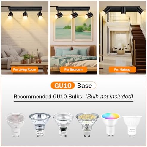 AUQUEE 3 Light Track Lighting Kit with Rocker Switch