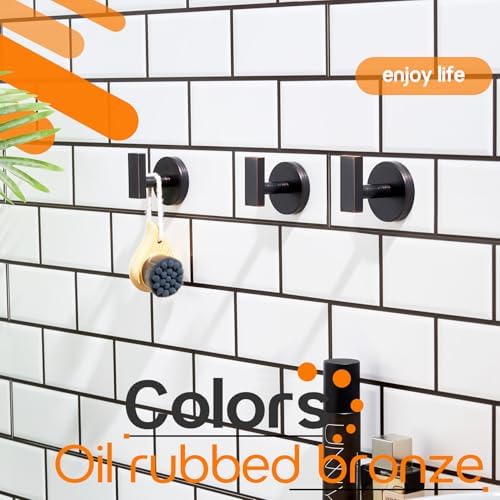 AONEON 3 Pack Oil Rubbed Bronze Towel Hooks
