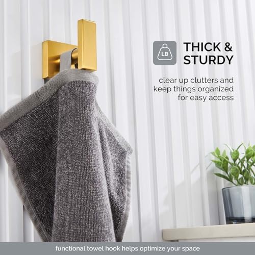 Angle Simple Towel Hook Brushed Gold