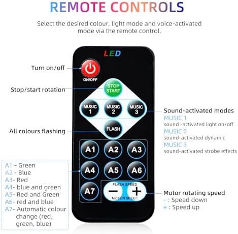 Gorkue 2-Pack DJ Disco Ball with Remote Control 1