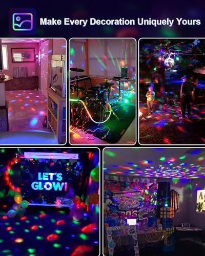 Luditek 4-Pack Sound Activated Disco Ball Lights with Remote Control