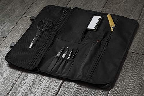 Asaya Chef Knife Roll Bag - 20 Pockets for Knives and Kitchen Utensils