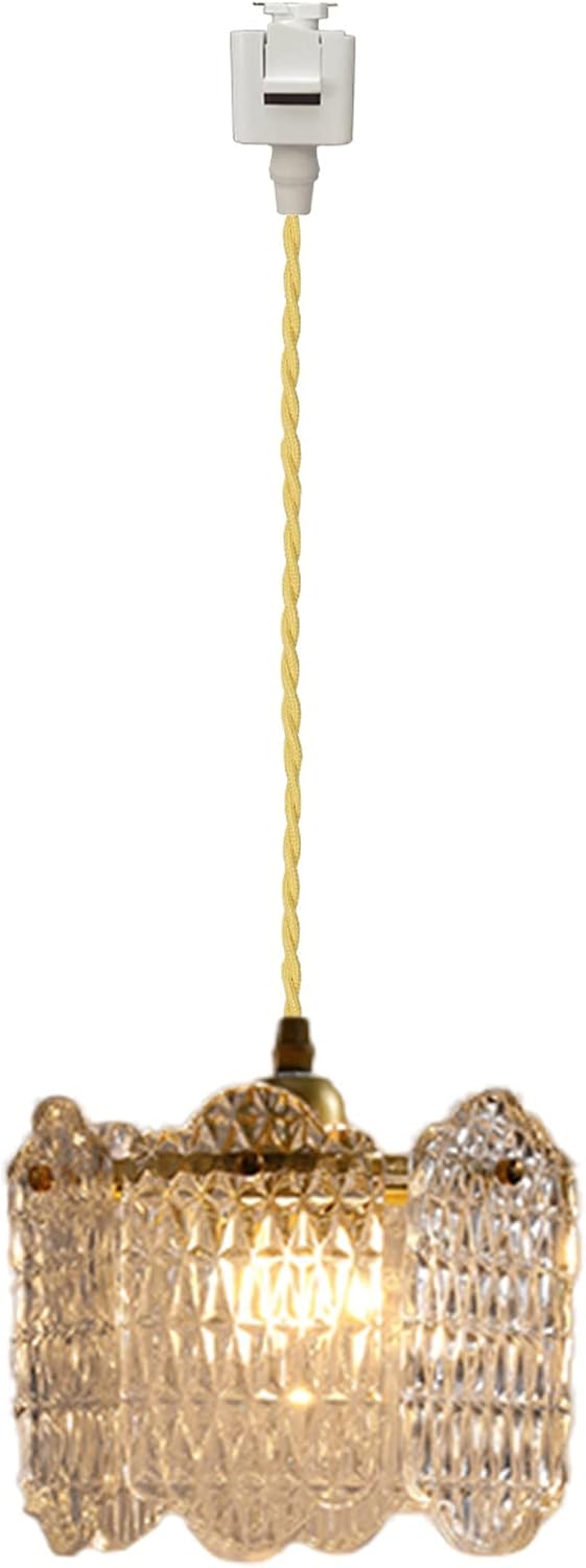 Dimmable Metal Handle Pendant Light 32 Ft Clear Glass Shade