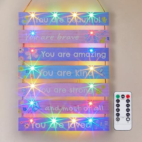 FIOBEE Purple Butterfly Wall Decor with LED Light