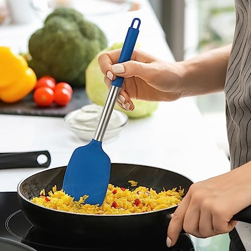 4 Pack Silicone Utensils Set with Stainless Steel Handles