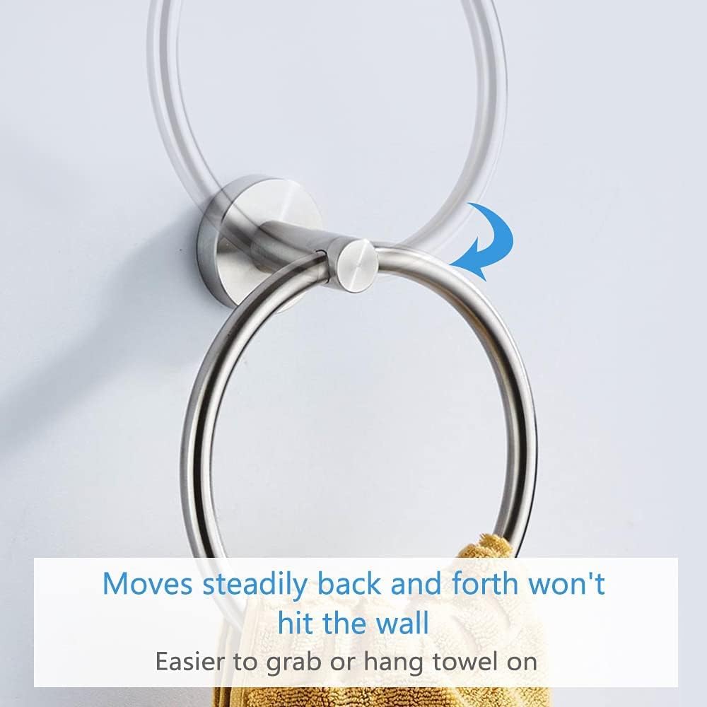 SUNTAI 2 Pack Hand Towel Ring Stainless Steel Brushed Nickel