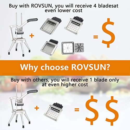 ROVSUN Commercial Vegetable Chopper with 4 Blades and 8-Wedge Blades 1