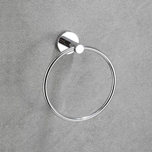 USHOWER 2 Pack Chrome Towel Rings for Bathroom Wall Mount 1