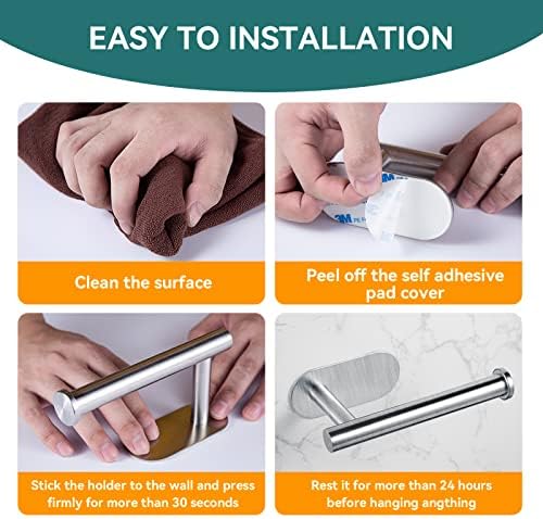 YUET Toilet Roll Holder Self Adhesive Stainless Steel