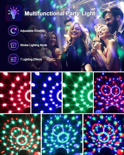 Luditek 4-Pack Sound Activated Disco Ball Lights with Remote Control