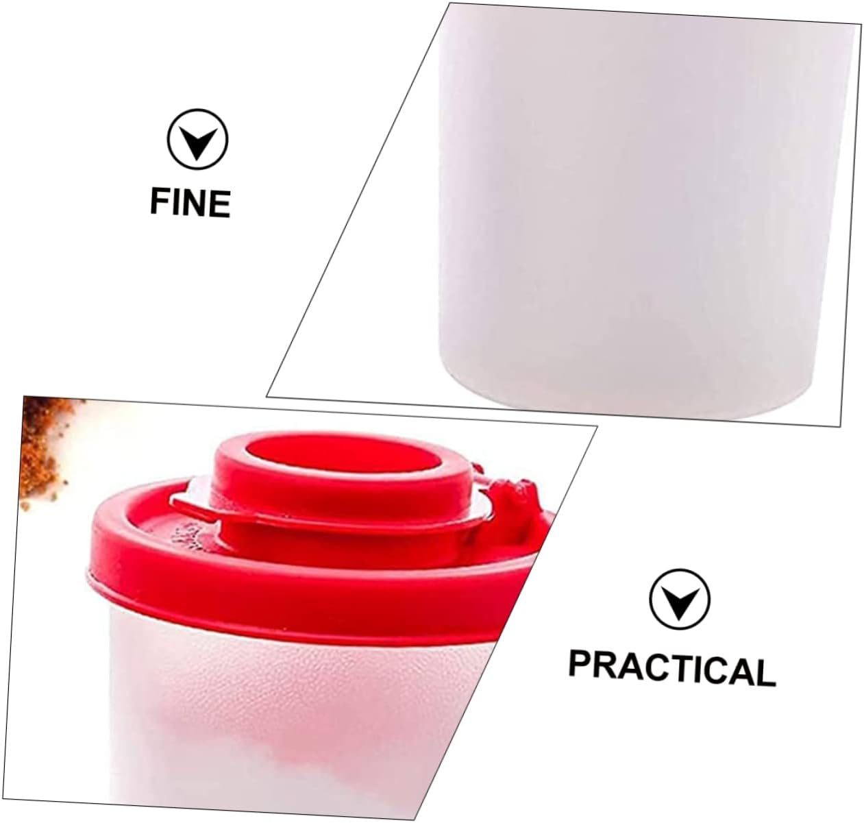 SHOWERORO 2Pcs Transparent Pepper Shakers for Kitchen and Camping