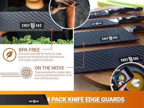 Chef Sac Knife Edge Guards - 4-Pack Durable ABS Sheath