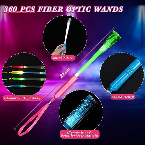 Junkin 200 Pcs LED Glow Wand Light Up Sticks with Batteries