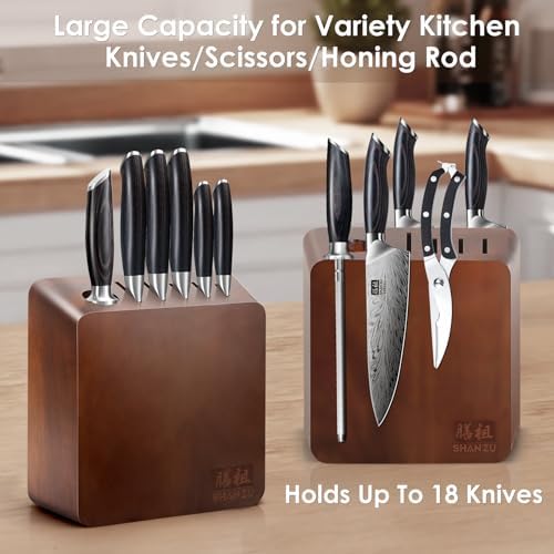 SHAN ZU Magnetic Knife Block with 8 Pcs Strong Magnets