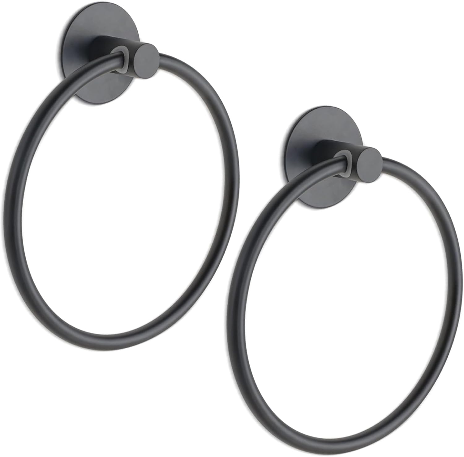 Fashionclubs 2pcs Matte Black Towel Ring Holder 1
