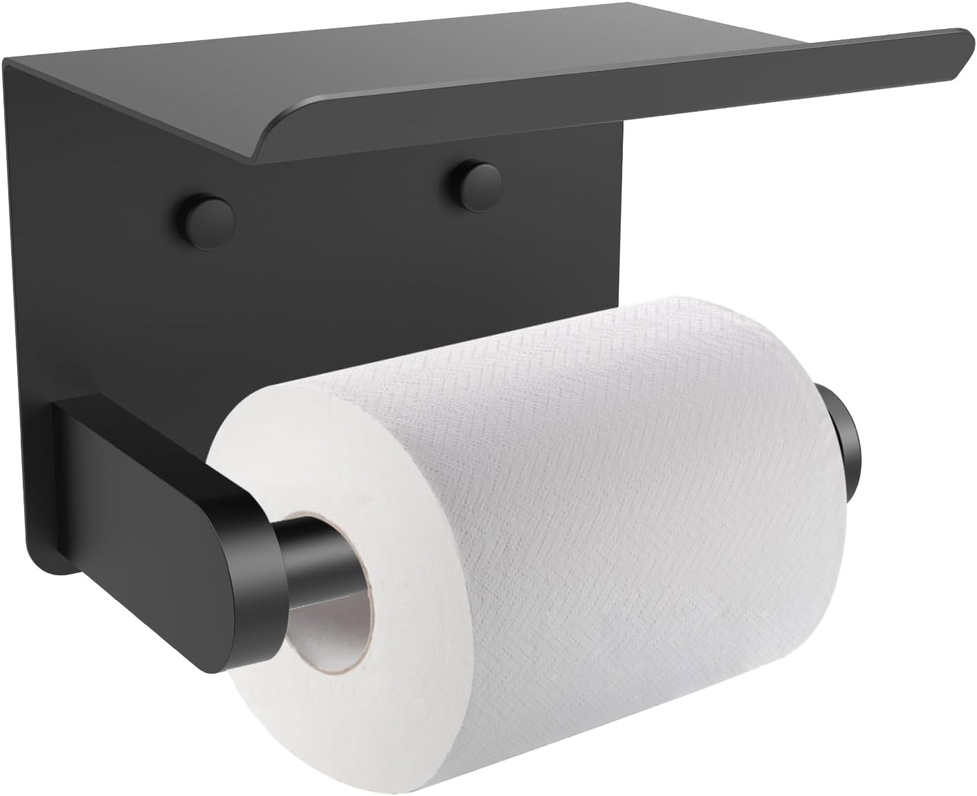 SetSail Toilet Paper Holder with Shelf Matte Black