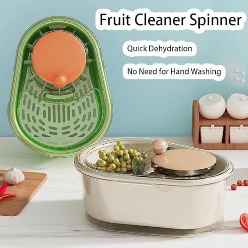 Fruit Cleaner Spinner with Brush and Lid