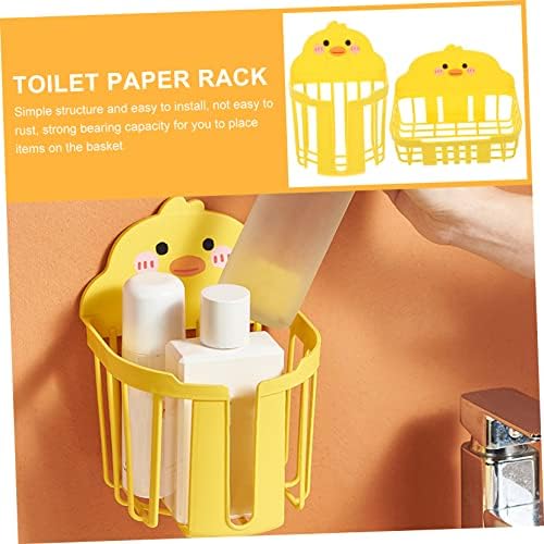 DIYEAH 2Pcs Cartoon Toilet Paper Holders with Storage Baskets Wall Mount