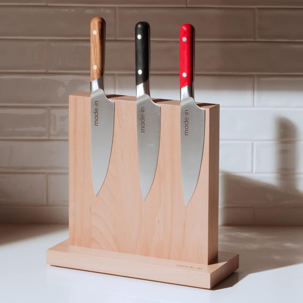 Made In Magnetic Knife Block - Italian Beechwood