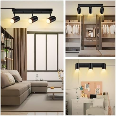AUQUEE 3 Light Track Lighting Kit with Rocker Switch