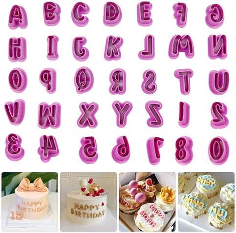 Jigfew 35 Pcs Letter Number Cookie Cutters Set
