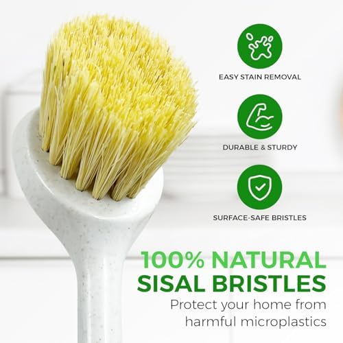 AIRNEX Bamboo Handle Dish Brush Set - 2 Pack