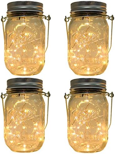 CHBKT 4-Pack Solar Mason Jar Lights with Handle