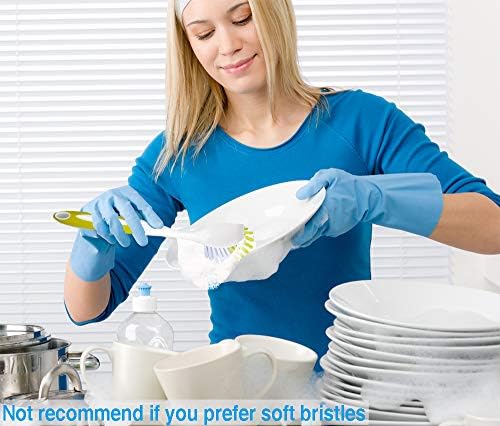 YeuDeuy Scrub Brush with Stiff Bristles 5pcs Yellow-Green