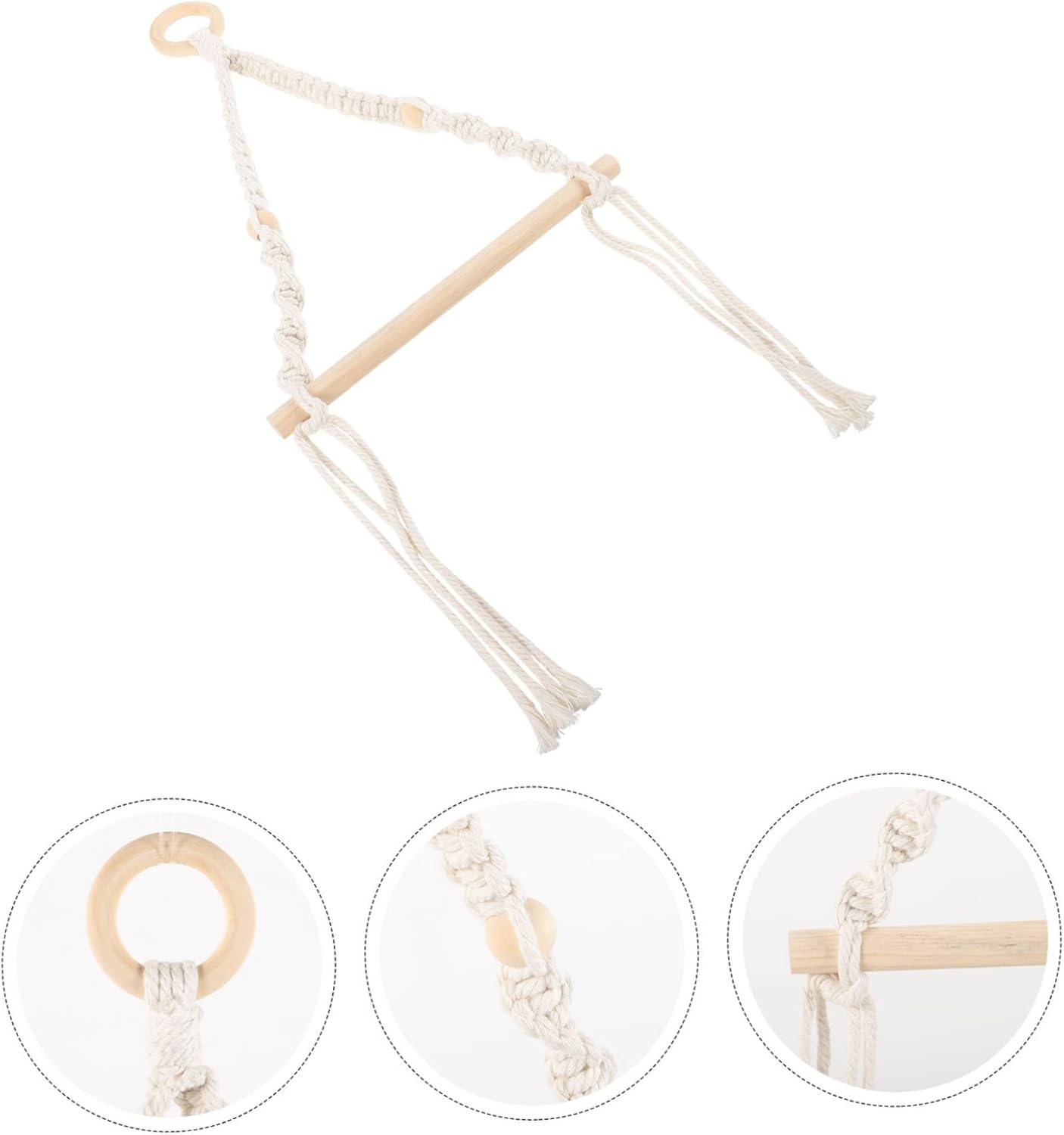 Boho Nautical Macrame Toilet Paper Holder Wall Mount