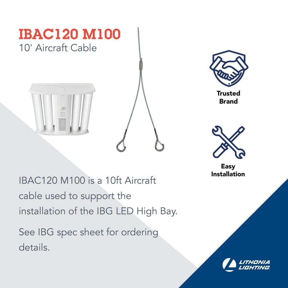 Lithonia Lighting IBAC120 M20 120 Inch Aircraft Cable Pair