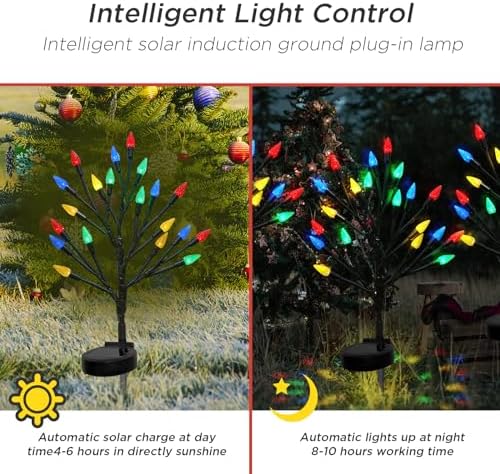 BeHiller Solar Strawberry Tree Lights 2PACK Outdoor Decor