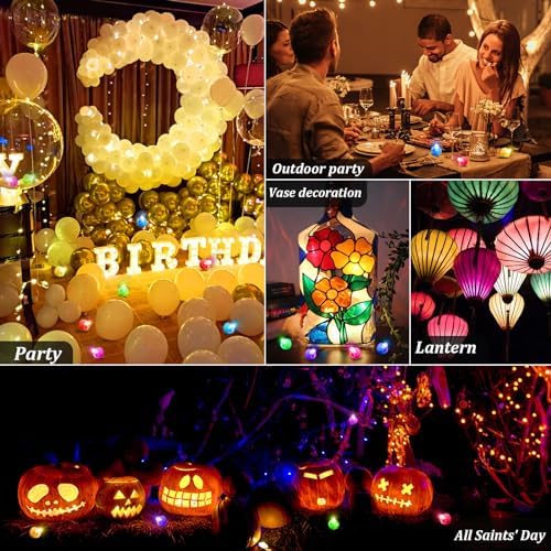 100PCS Waterproof Mini LED Balloon Lights Multicolor