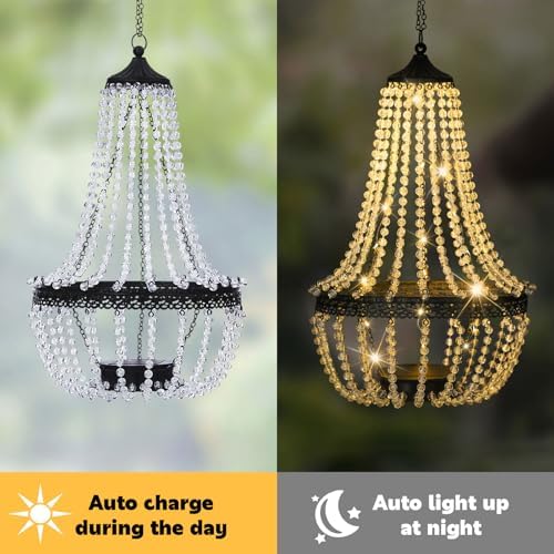 LEWISWAYNE Solar Chandelier with 30 Warm White Lights